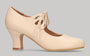 Chaussure de flamenco en cuir nappa beige avec lacets