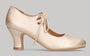 Chaussure de flamenco en cuir nappa platine avec lacets