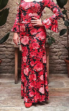 Jupe Victoria Flamenco à imprimé fleurs fuchsia