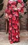 Victoria flamenco skirt with fuchsia floral print