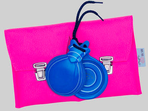 Castañuela capricho azul veteado blanco caja doble