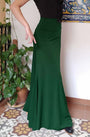 Falda flamenco verde botella entallada con mucho vuelo