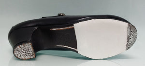 Chaussure de danse flamenco professionnelle, cuir noir