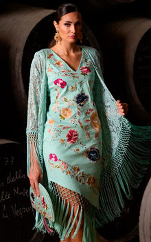 Chaqueta crujía de encaje verde agua