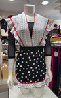Conjunto delantal y mantoncillo  flamenco negro y blanco con lunares