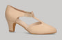 Zapato para baile de salón piel beige tipo chapín 5 cm.