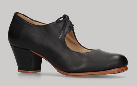 Zapato de baile flamenco profesional piel negro