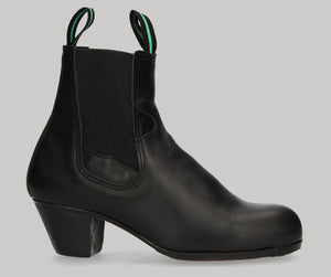 Bota flamenco profesional piel negra cosida