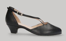 Black Leather Ballroom Dance Shoe with Cross Straps