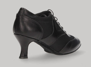 Black Leather Ballroom Dance Shoe with Laces
