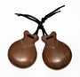 Mahogany-colored wooden castanets for beginners