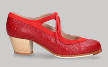 RED EMBOSSED CANDOR/RED SUEDE