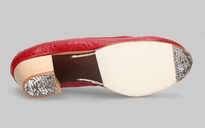 RED EMBOSSED CANDOR/RED SUEDE