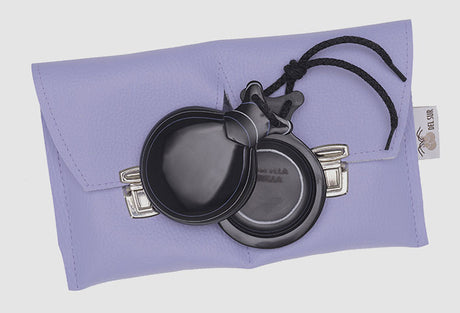 Castañuela capricho negra veteada azul y blanca caja normal