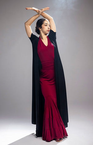 Cardigan long à manches courtes