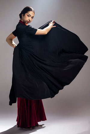 Cardigan long à manches courtes