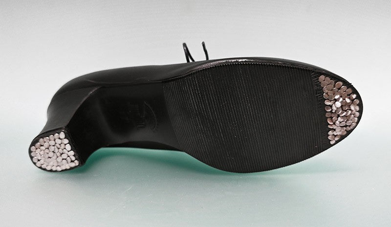Zapato de baile flamenco semiprofesional piel negro