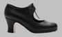 Professional flamenco dance shoe, black leather, laces