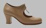 Professional flamenco dance shoe in beige leather