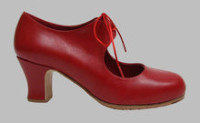 Chaussure de danse flamenco professionnelle en cuir rouge