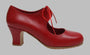 Professional red leather flamenco dance shoe