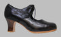 Zapato de baile flamenco profesional piel negro y fantasía