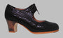 Zapato de baile flamenco profesional piel fantasía negra