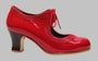 Zapato de baile flamenco profesional charol rojo