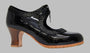 Zapato de baile flamenco profesional charol negro