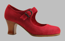 Chaussure de danse flamenco professionnelle en daim rouge