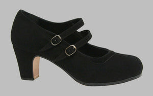Zapato de baile flamenco profesional ante negro