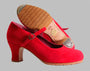 Professional red suede flamenco dance shoe