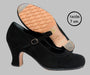 Zapato de baile flamenco profesional piel de ante negro