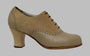 Professional flamenco dance shoe in beige suede and leather