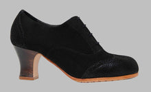 Zapato de baile flamenco profesional ante y fantasía negro