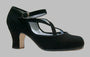 Professional black suede flamenco dance shoe