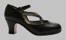 Chaussure de danse flamenco professionnelle, cuir noir