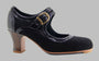 Zapato de baile flamenco profesional combinado ante negro y charol