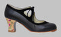 Zapato de baile flamenco profesional combinado piel y ante negro