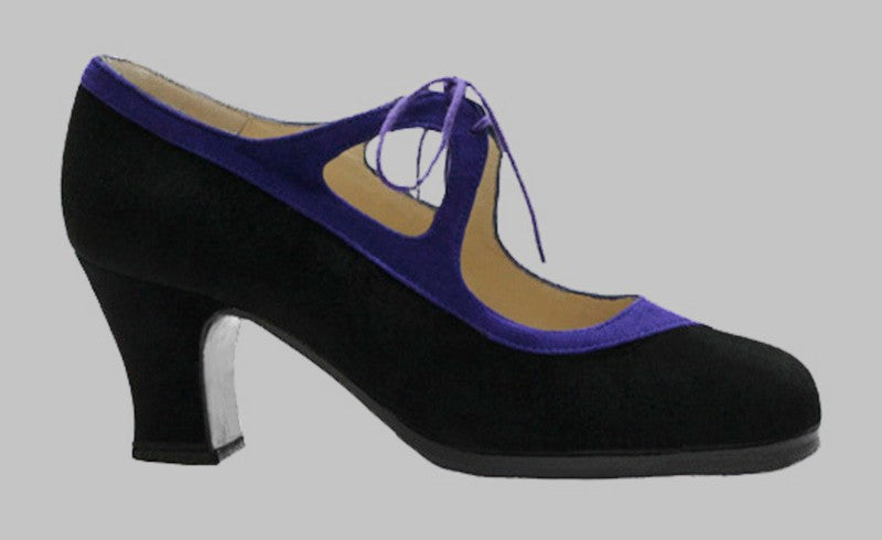 Chaussure de danse flamenco professionnelle en daim combiné