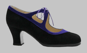 Chaussure de danse flamenco professionnelle en daim combiné