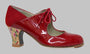 Zapato de baile flamenco profesional charol y ante rojo