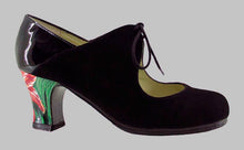 Zapato de baile flamenco Profesional Ante y Charol Negro