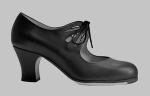 Chaussure de danse flamenco professionnelle en cuir noir