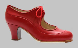Chaussure de danse flamenco professionnelle en cuir rouge