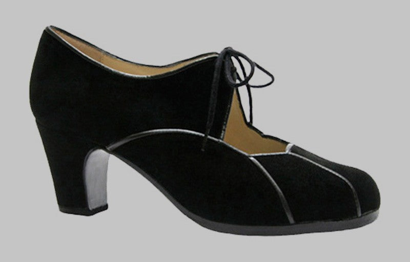 Chaussure de danse flamenco professionnelle en daim noir