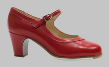Chaussure de danse flamenco professionnelle en cuir rouge