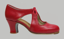 Chaussure de danse flamenco professionnelle en cuir rouge