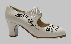 Chaussure de danse flamenco professionnelle en cuir brodé