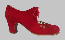 Chaussure de danse flamenco professionnelle en daim rouge